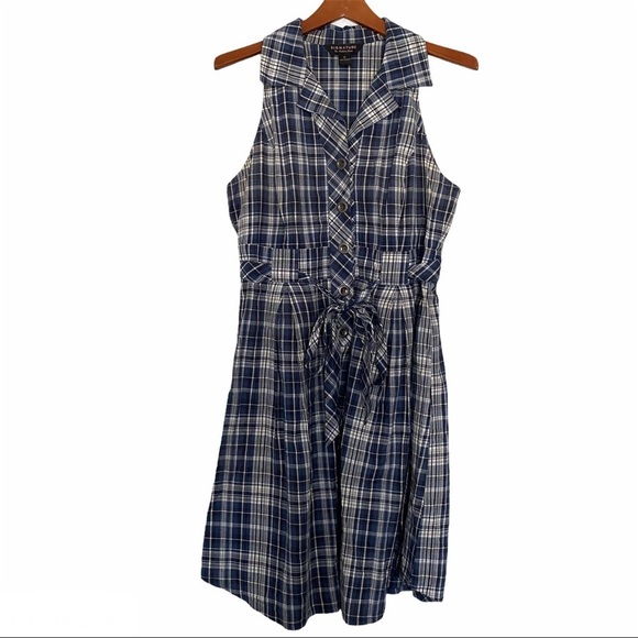 Signature by Robbie Bee sleeveless Plaid dress 10 - Picture 1 of 11